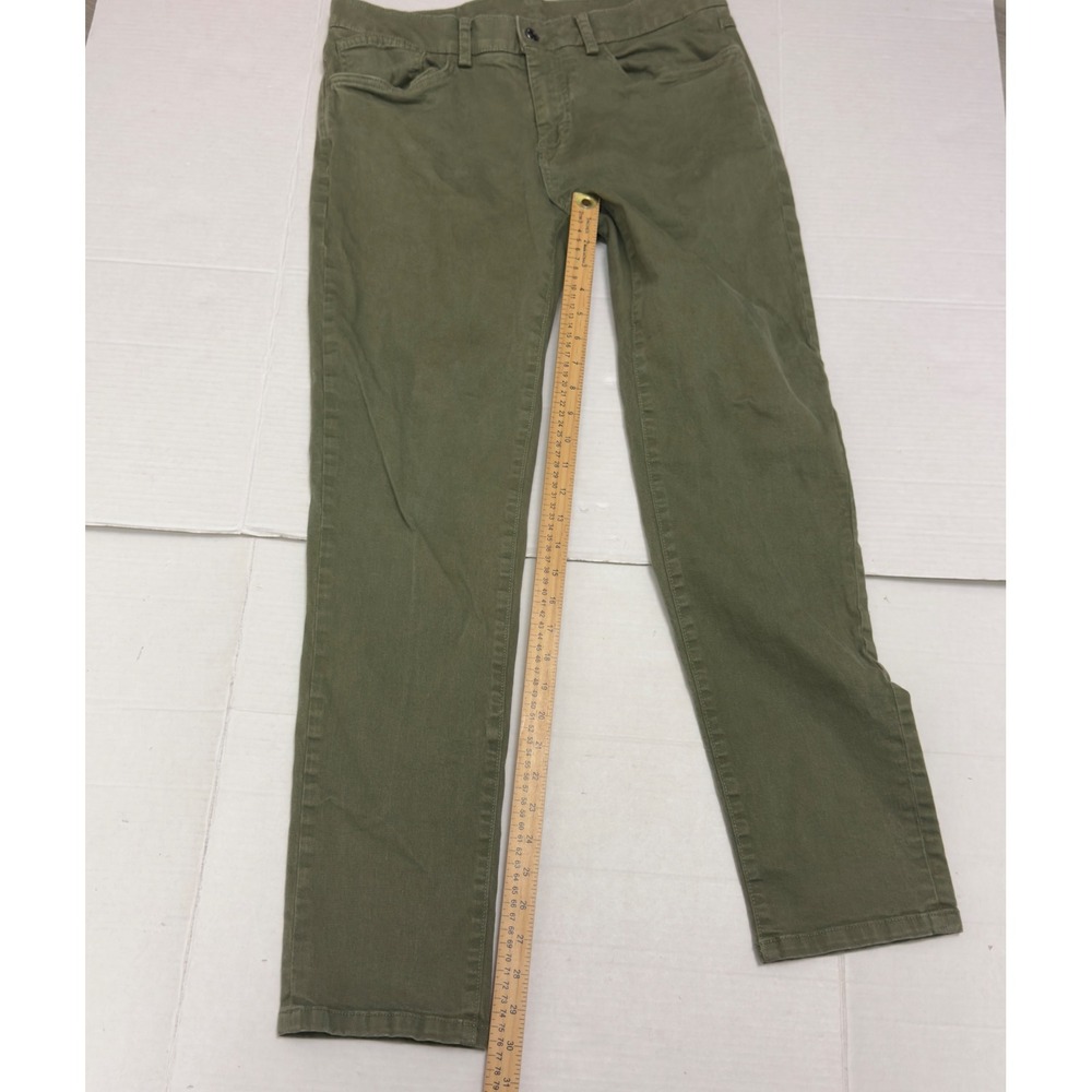 Brooks Brothers Slim Fit Pants Mens 34x32 Olive Green 5-Pocket Chino Preppy - Picture 4 of 7